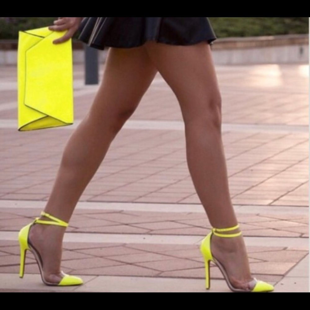 Neon Yellow Pointed Toe Heel